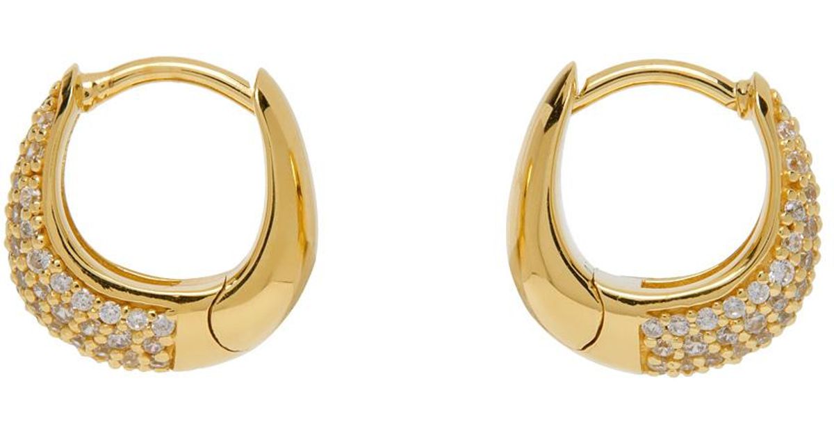 Mens Jewellery Earrings and ear cuffs Tom Wood 9k Yellow Gold Classic Hoop Earrings in Metallic for Men 