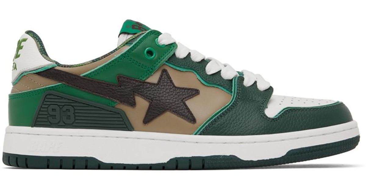 a bathing ape sk8 sta low green