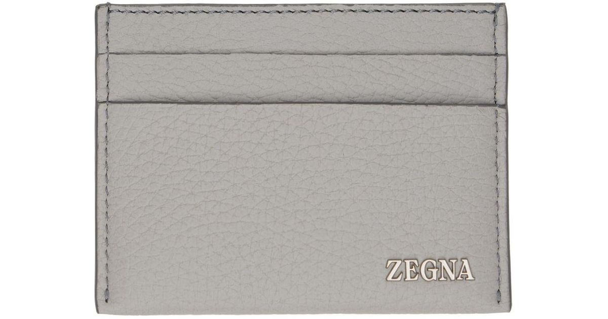 Zegna Gray Simple Card Holder for Men Lyst