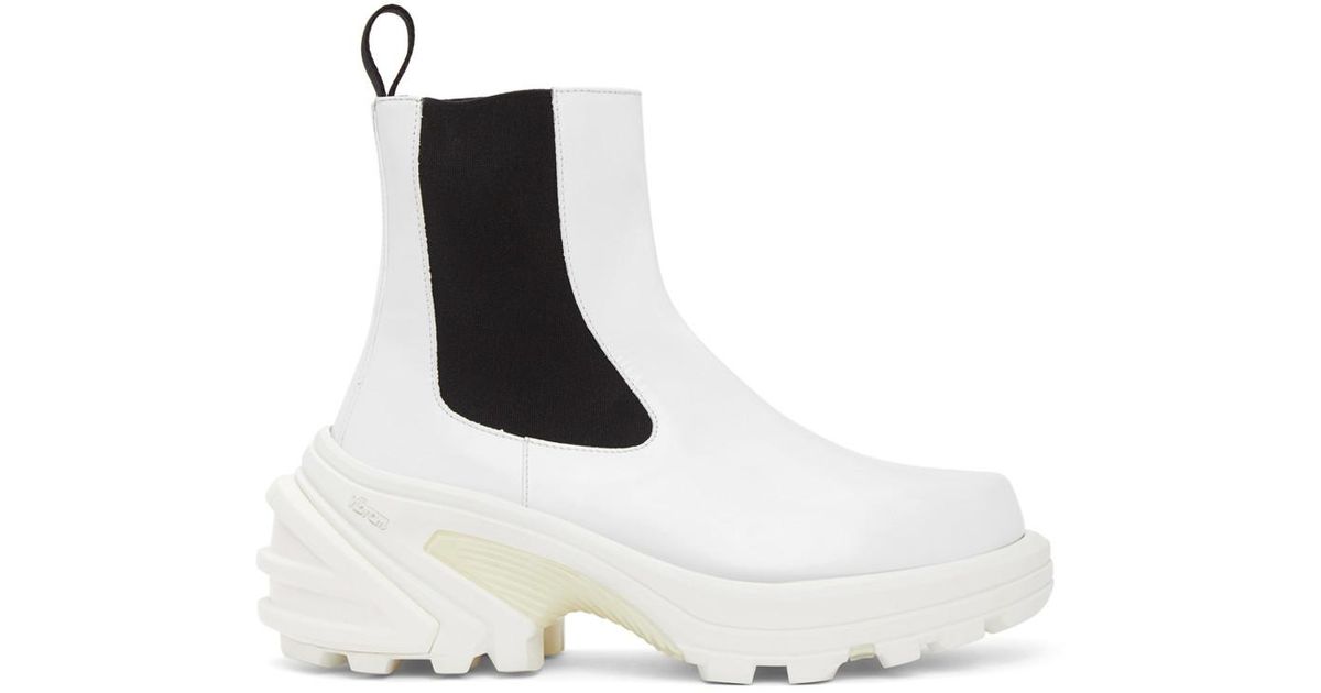 1017 ALYX 9SM White Leather Chelsea Boots for Men | Lyst