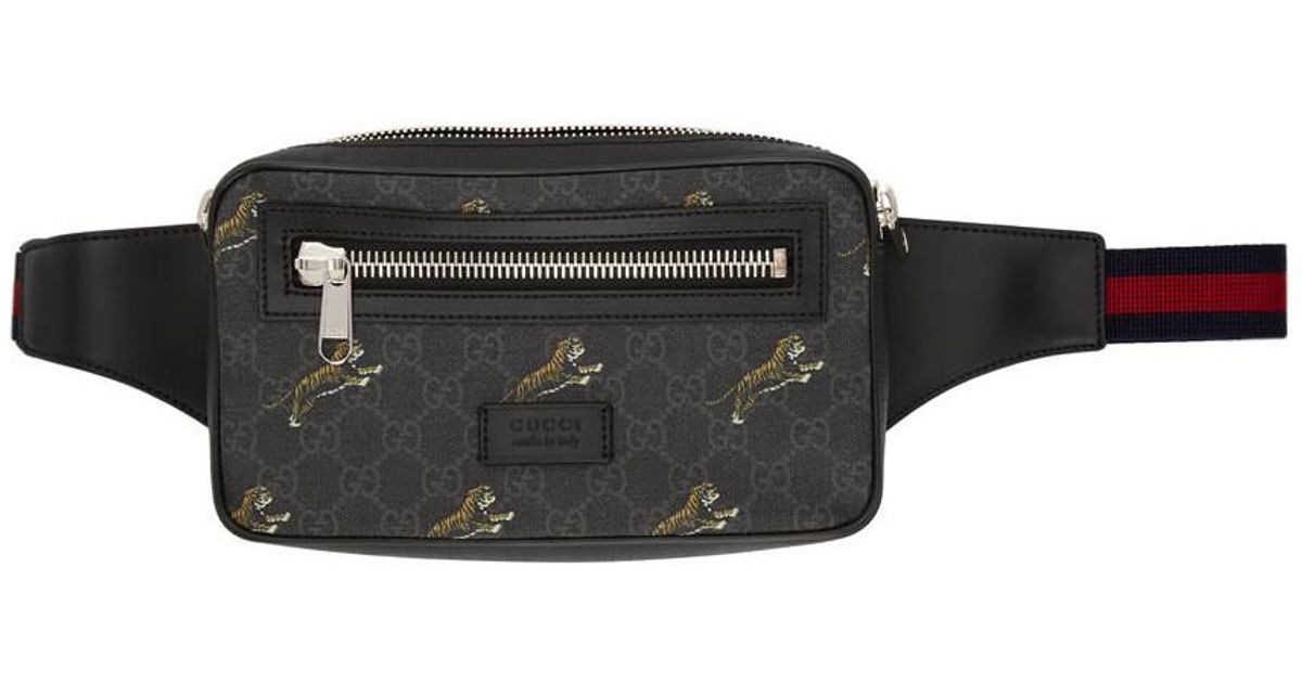 Gucci Black GG Tiger Belt Bag for Men | Lyst Australia