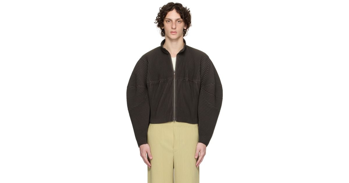 Homme Plissé Issey Miyake Kinetic Sculpture Jacket in Black for