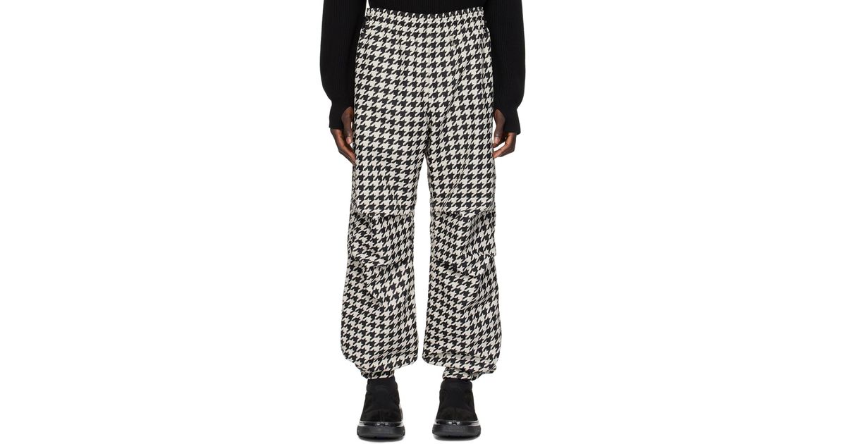 Burberry Black & White Houndstooth Trousers for Men | Lyst