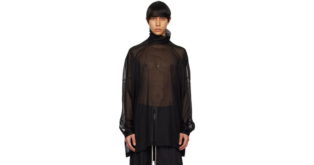 Rick Owens Black Tabard Turtleneck