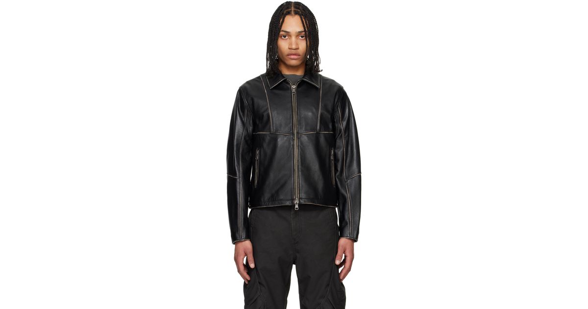 ANDERSSON BELL Ssense Exclusive Dreszen Zip-Up Leather Jacket in