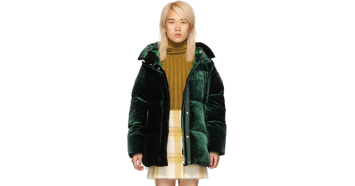 moncler green velvet jacket