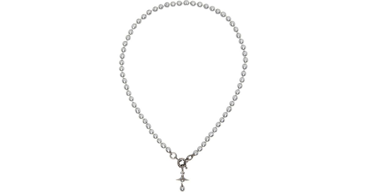 Vivienne Westwood Gray Pearl Aleksa Necklace in Natural for