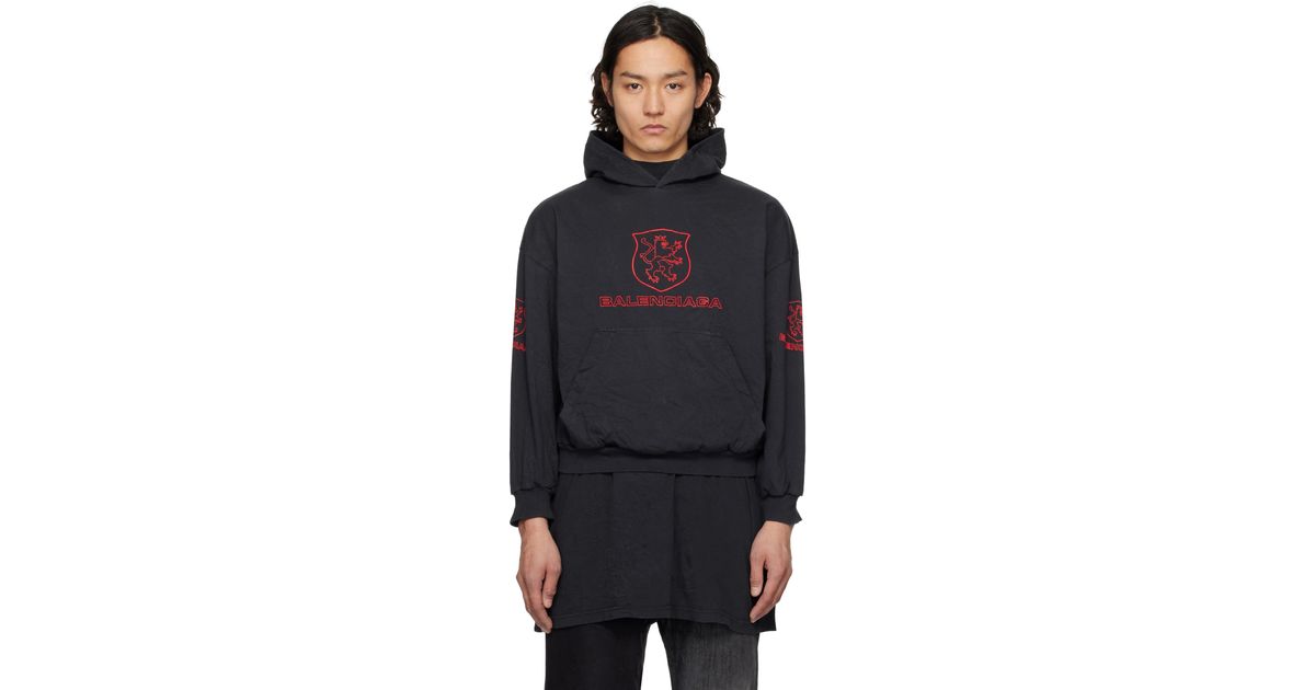 Balenciaga Sweatshirt With Crumpled Effect in Black for Men