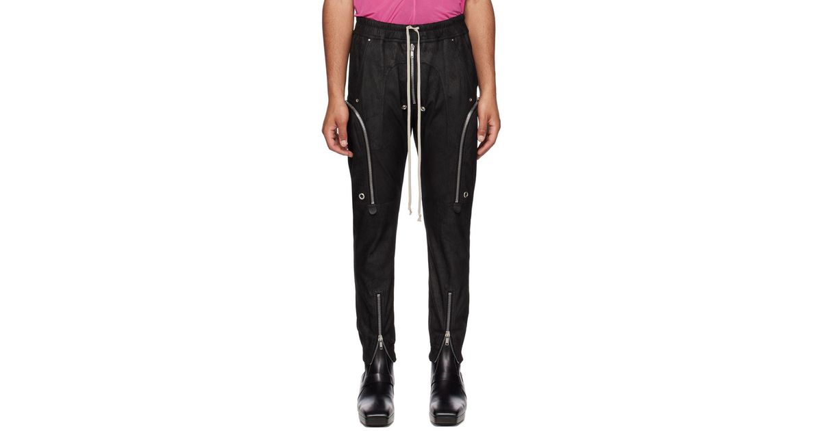 Rick Owens Black Bauhaus Leather Cargo Pants for Men | Lyst