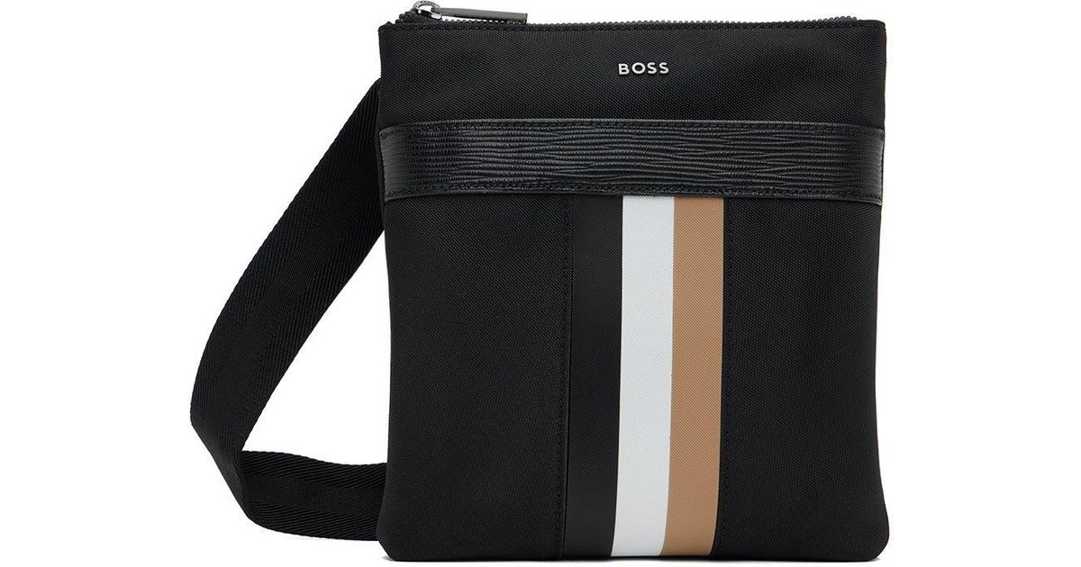 BOSS by HUGO BOSS Black Striped Envelope Bag for Men | Lyst
