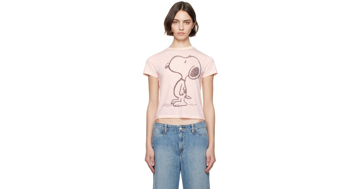 ★Re/Done★ ピンク Classic Snoopy Tシャツ RE/DONE ピンク Classic Snoopy Tシャツ ブルー | Lyst
