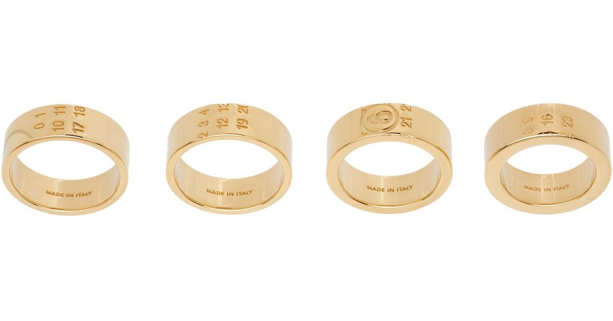 Mm6 Rings Set MM6 by Maison Margiela Stacked Numeric Ring Set in Black | Lyst UK