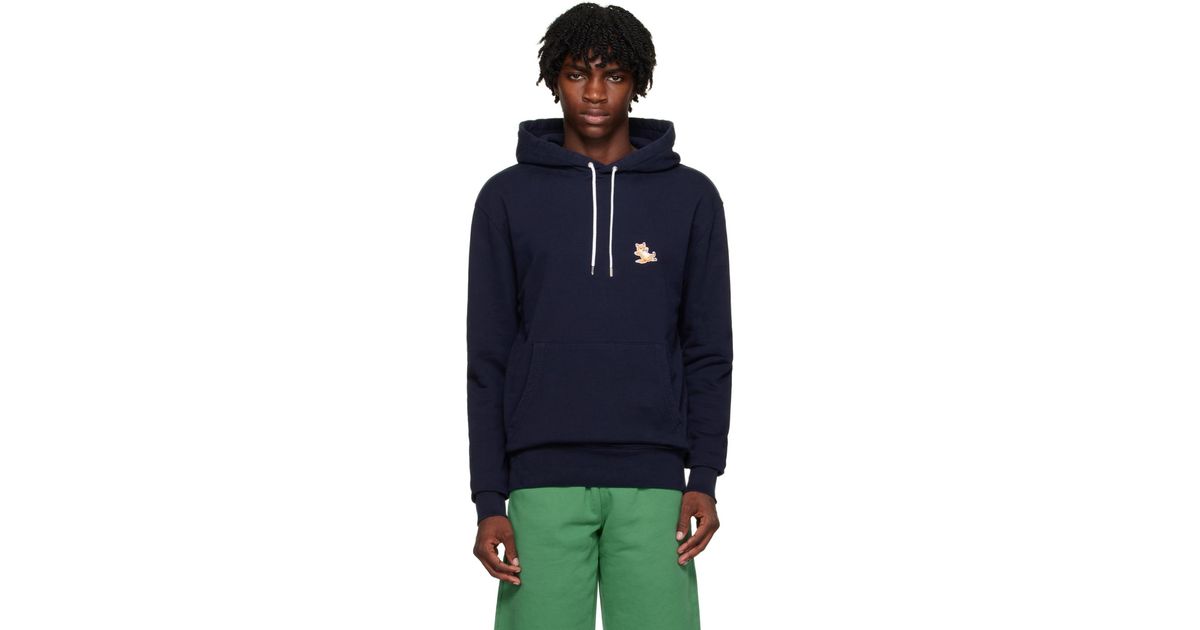 Maison Kitsuné Navy Chillax Fox Hoodie in Blue for Men | Lyst Canada