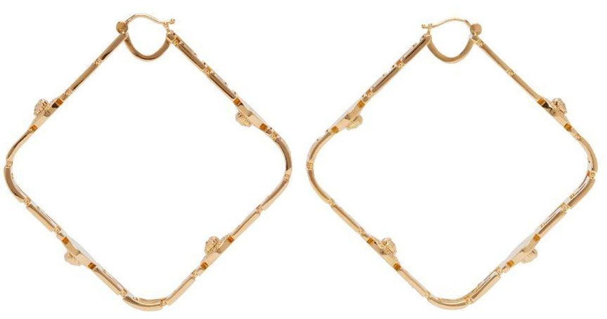 Versace Gold Greca Hoop Earrings in Metallic Lyst