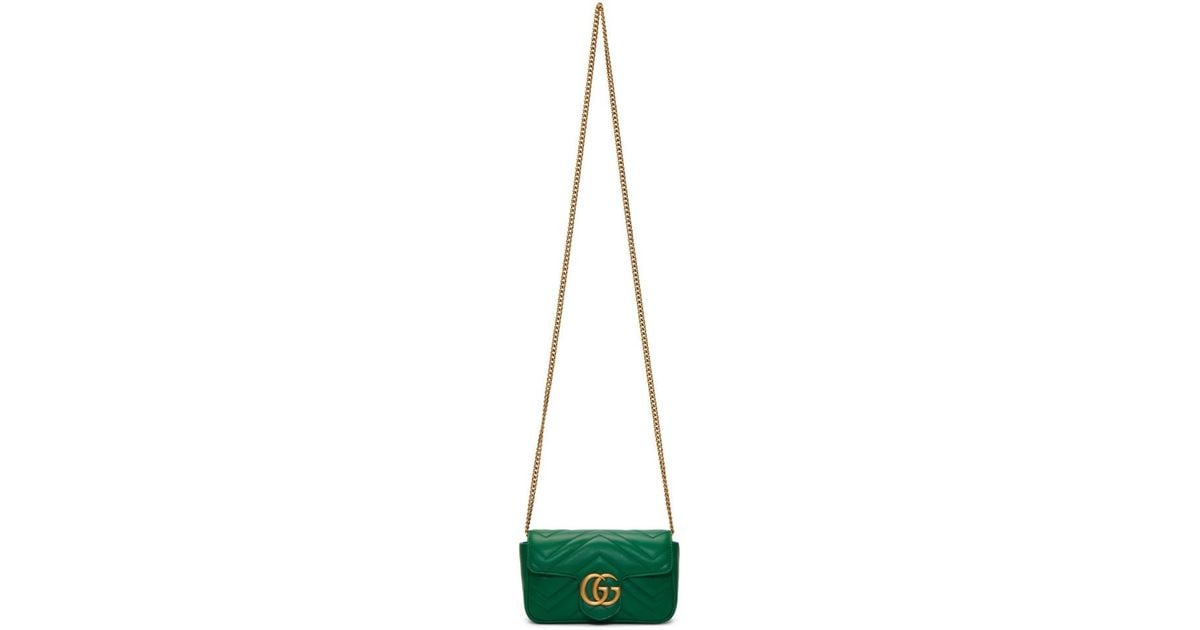 Sac a chaine vert Super Mini GG Marmont Gucci Lyst