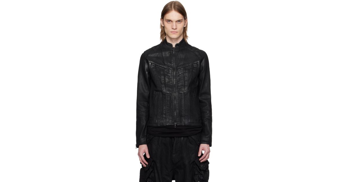 Julius Seamed Riders Denim Jacket in Black for Men | Lyst