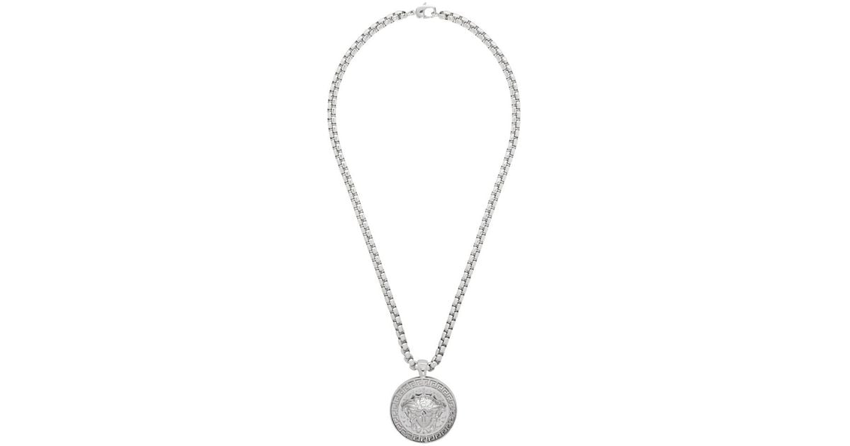 Versace Silver Medusa Necklace in 