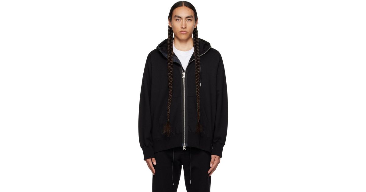 sacai Black amp; Navy Drawstring Hoodie