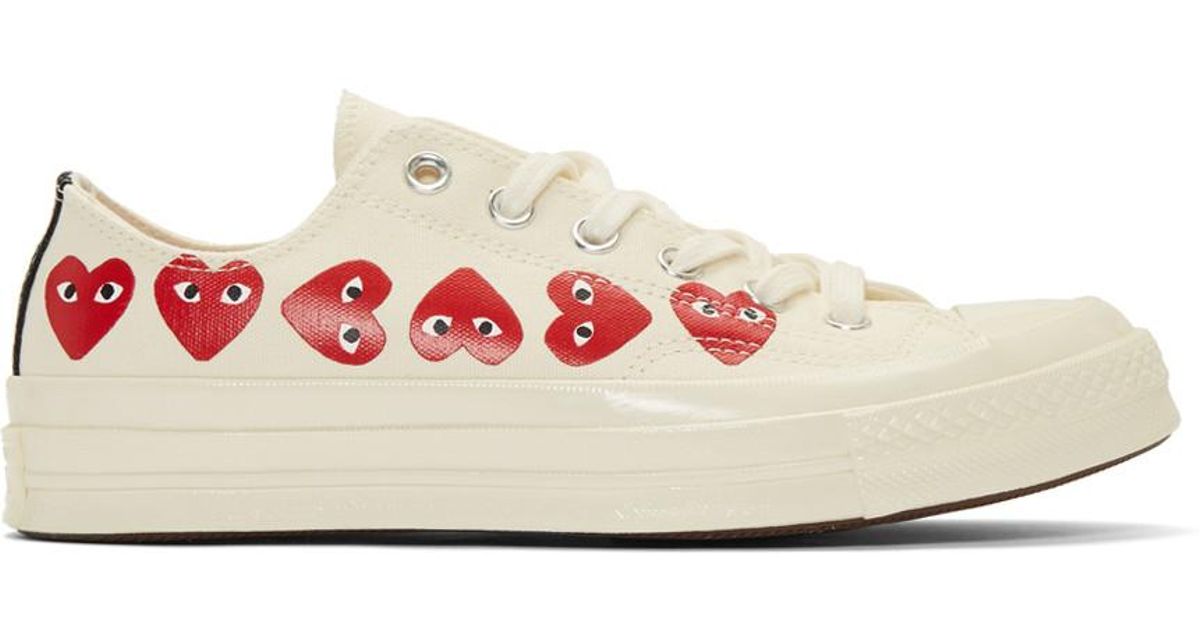 comme des garçons play black converse edition half heart chuck 70 high sneakers