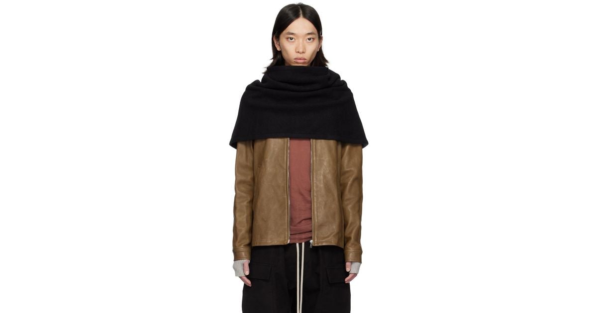 Rick Owens Porterville Cowl Scarf in Black for Men | Lyst