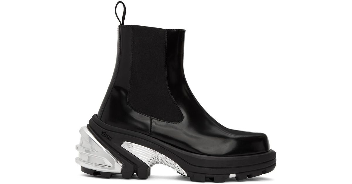 1017 ALYX 9SM Black And Silver Removable Sole Chelsea Boots for 