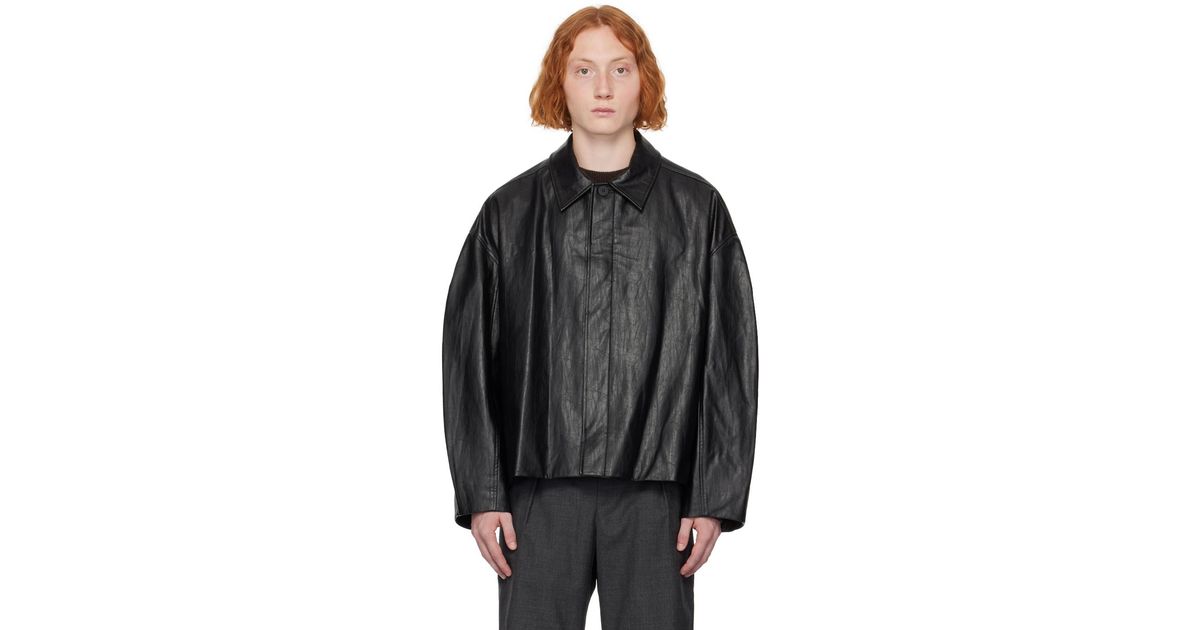 LE17SEPTEMBRE Buttoned Faux-Leather Jacket in Black for Men LE17SEPTEMBRE Buttoned Faux-Leather Jacket in Black for Men