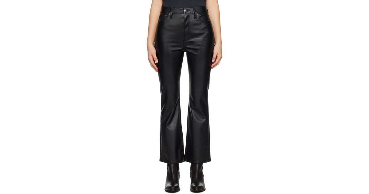 Rag & Bone Casey Faux-leather Trousers in Black | Lyst