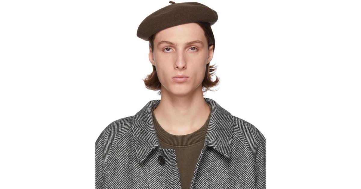 Lemaire Wool Brown Mini Basque Beret 