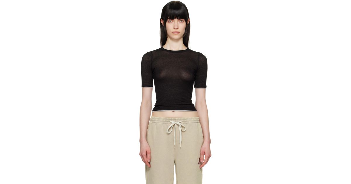 [OPEN YY] / ☆ 25SS CONTRAST EDGE T-SHIRT / BLACK OPEN YY Contrast Edge T-Shirt in Black | Lyst Canada