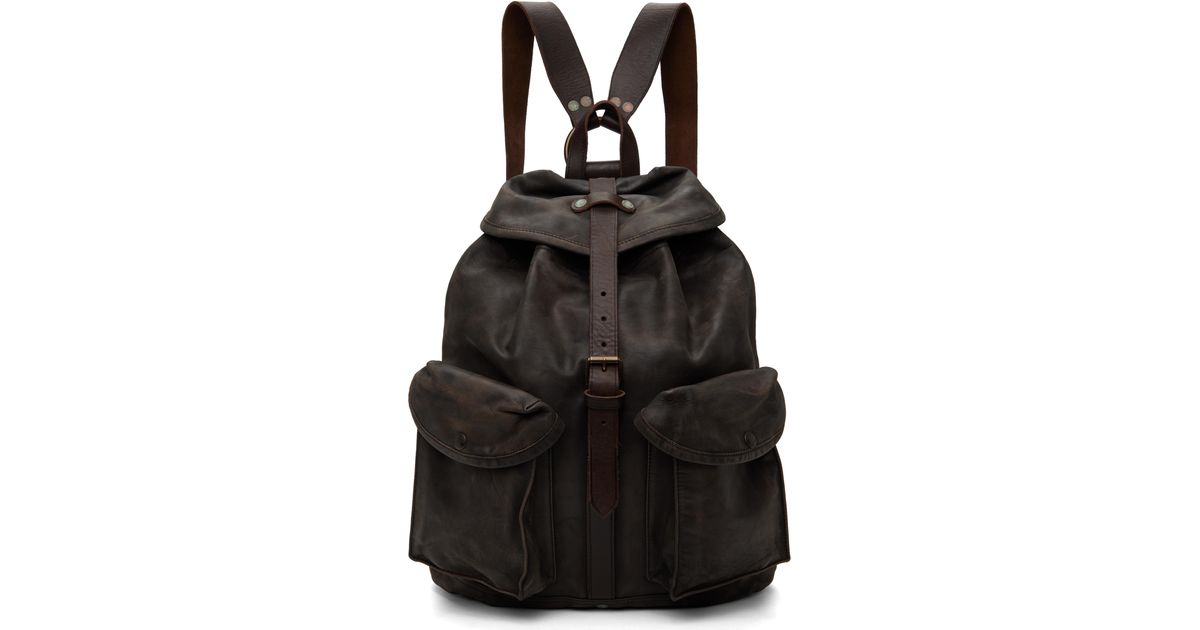 Relum Rucksacks RRL Rucksack Leather Backpack in Black for Men | Lyst
