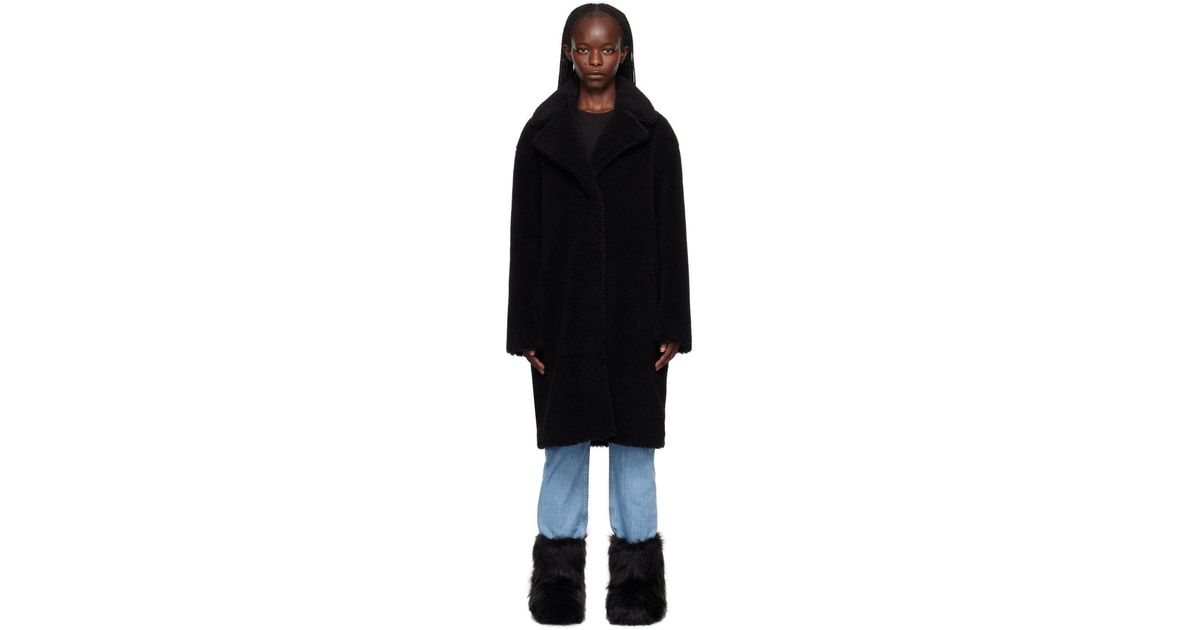 Stand Studio Black Camille Cocoon Coat Lyst