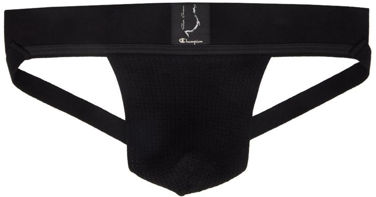 Rick Owens Cotton Champion Edition Jock Briefs in Black for Men - Lyst