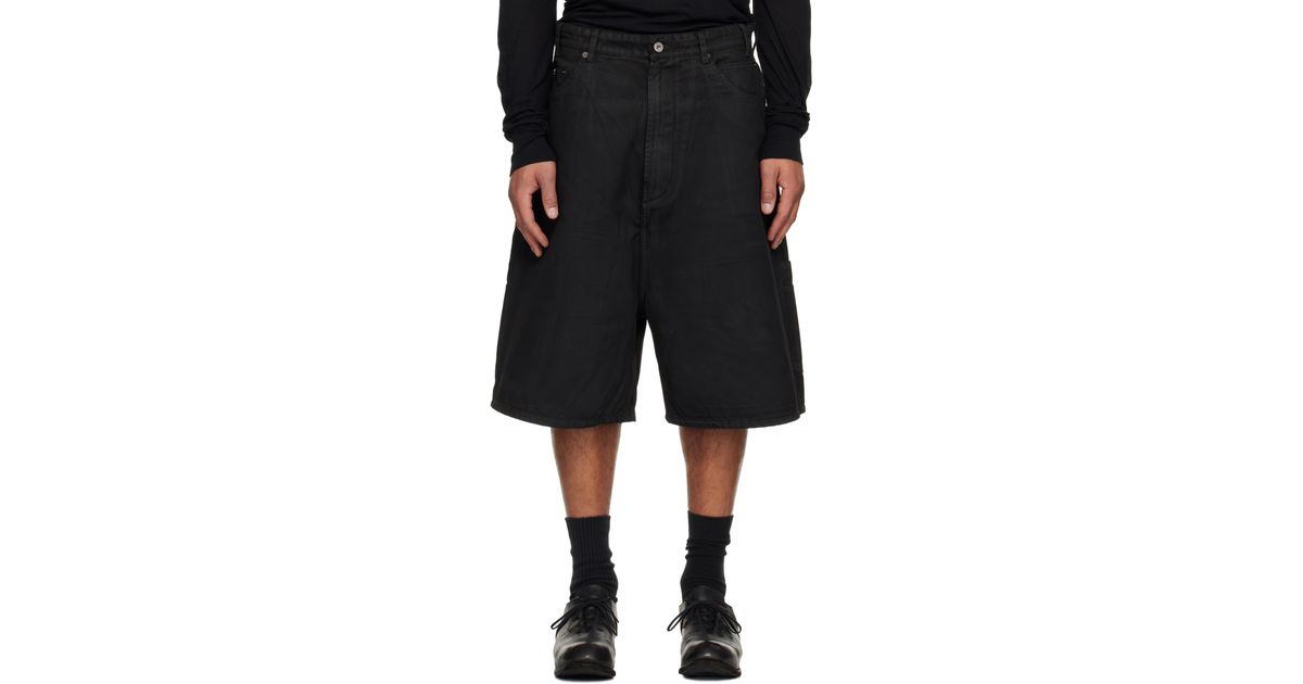 Det Blev Sent Waxed Denim Shorts in Black for Men | Lyst