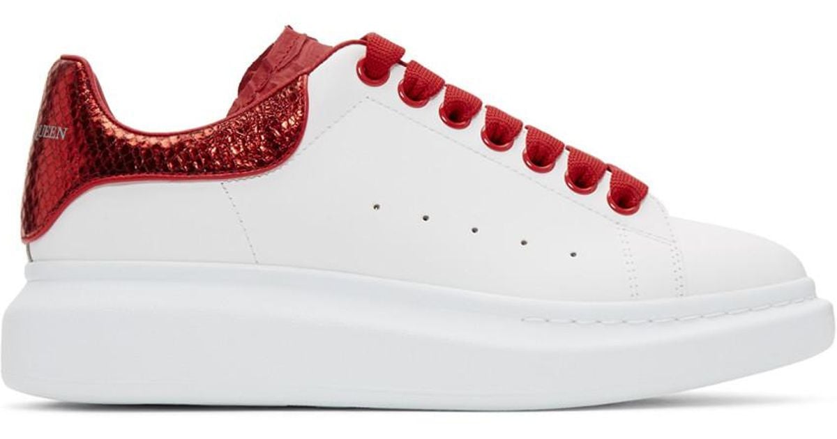 Alexander McQueen White And Red Python Oversized Sneakers for Men | Lyst