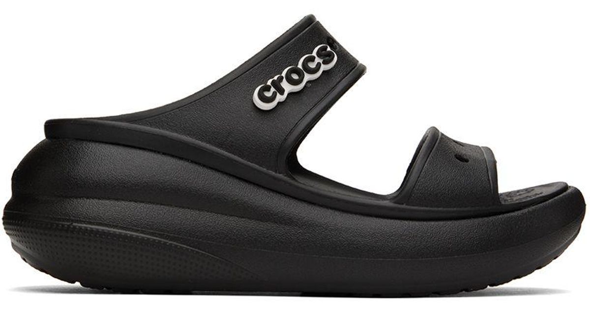 Crocs™ Rubber Classic Crush Sandals In Black | Lyst