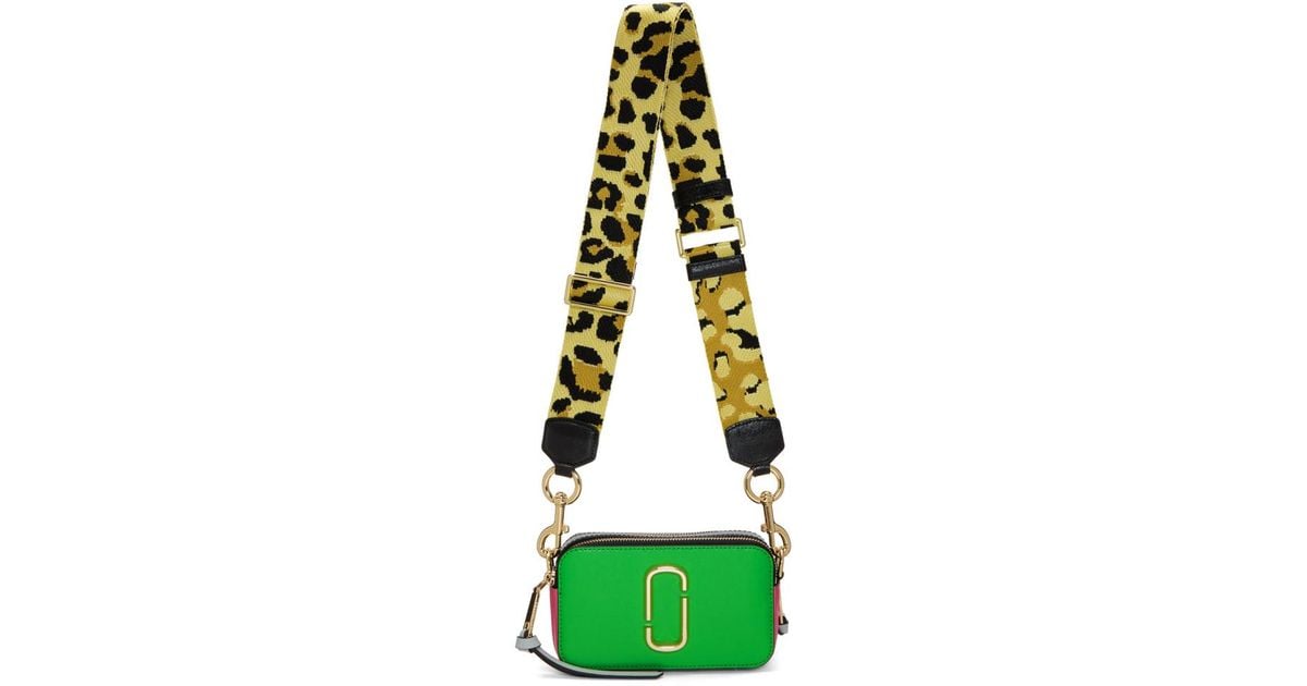 Marc Jacobs Green And Pink Snapshot Bag Marc Jacobs Green And Pink Snapshot Bag