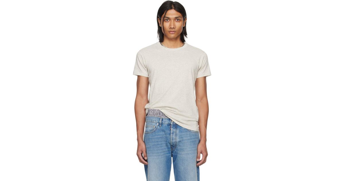 Maison Margiela Gray Reverse T-shirt in Black for Men | Lyst