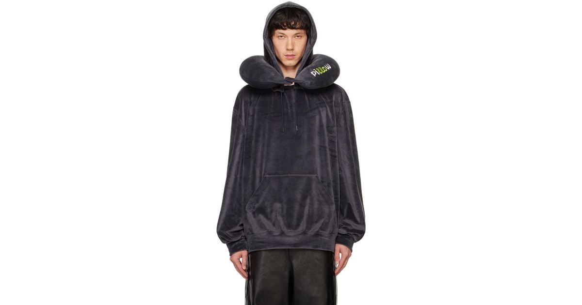 【関税込み】doublet ネイビー Neck Pillow フーディ メンズ Doublet ネイビー Neck Pillow フーディ ブラック | Lyst