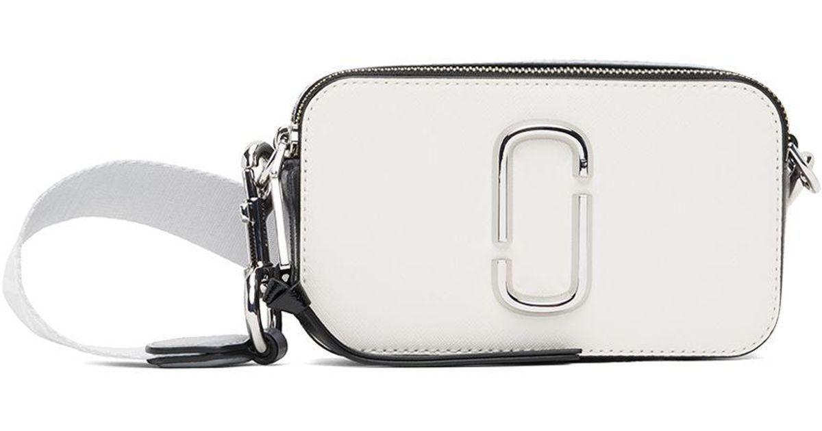 Marc Jacobs White 'the Snapshot' Shoulder Bag in Black Lyst