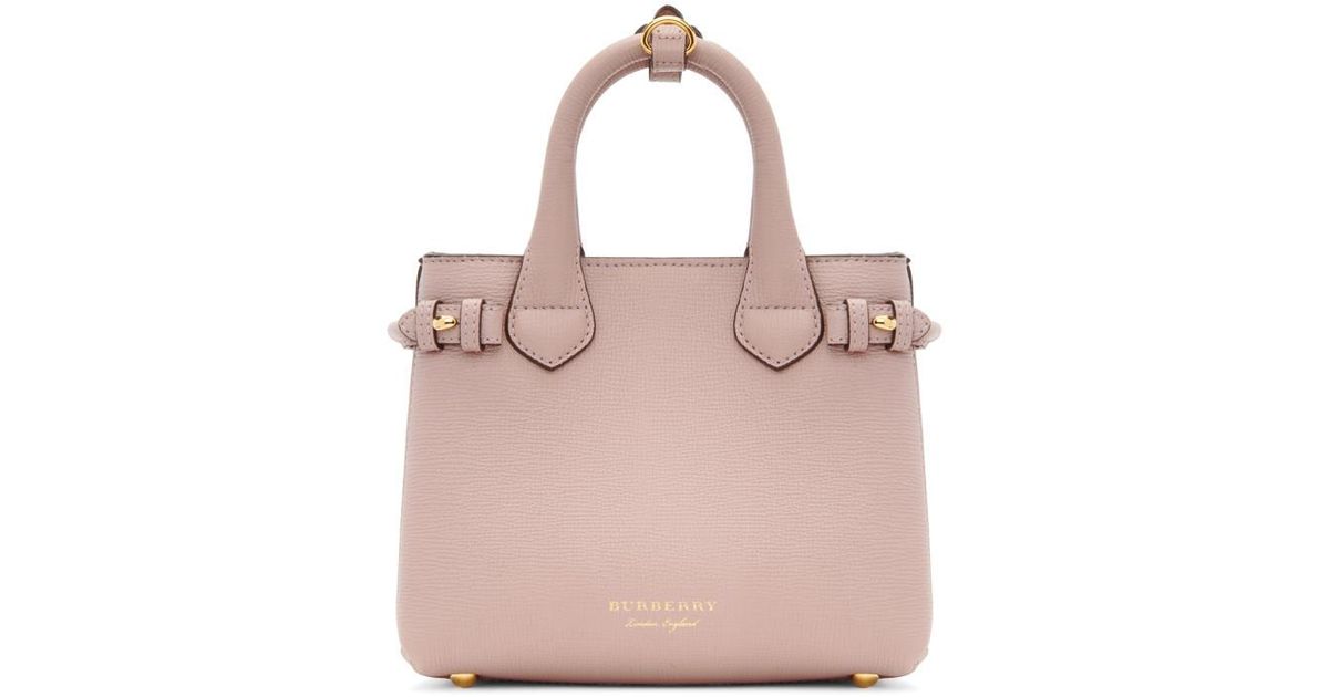 Burberry Leather Pink Mini Banner Tote 
