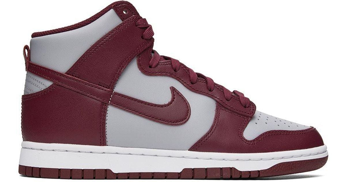 Nike Burgundy & Gray Dunk High Retro High Sneakers for Men | Lyst