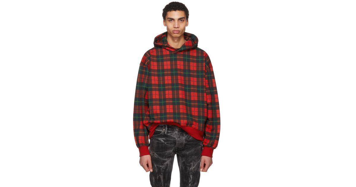 fear of god tartan hoodie
