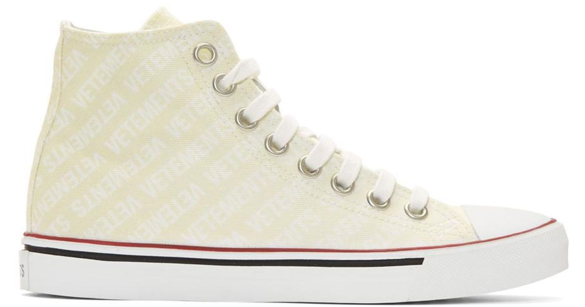 Vetements Off-white Canvas Emoji High-top Sneakers for Men - Lyst