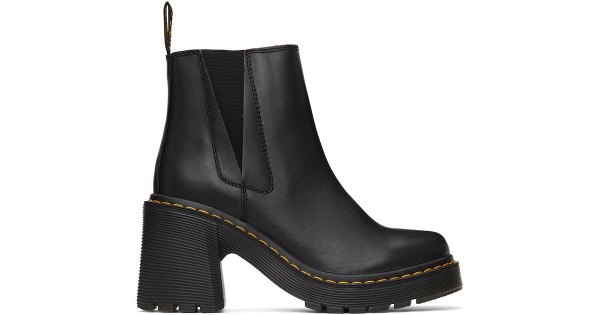 dr martens spence heeled ankle boots in black