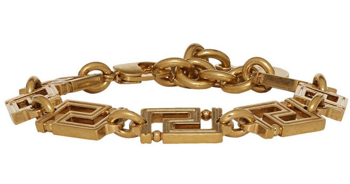 Versace Gold Empire Chain Bracelet in Metallic - Lyst