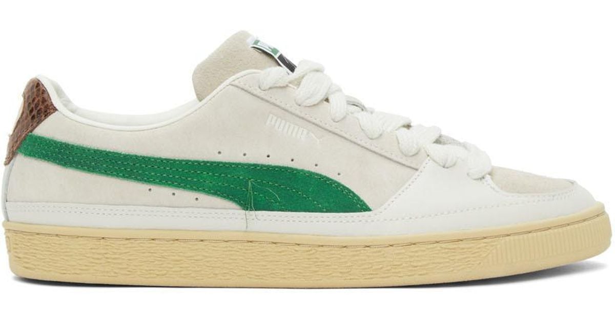 Rhude White & Green Puma X Rhuigi Edition Suede Low Sneakers for 