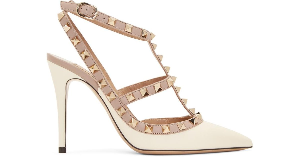 valentino rockstud pumps white