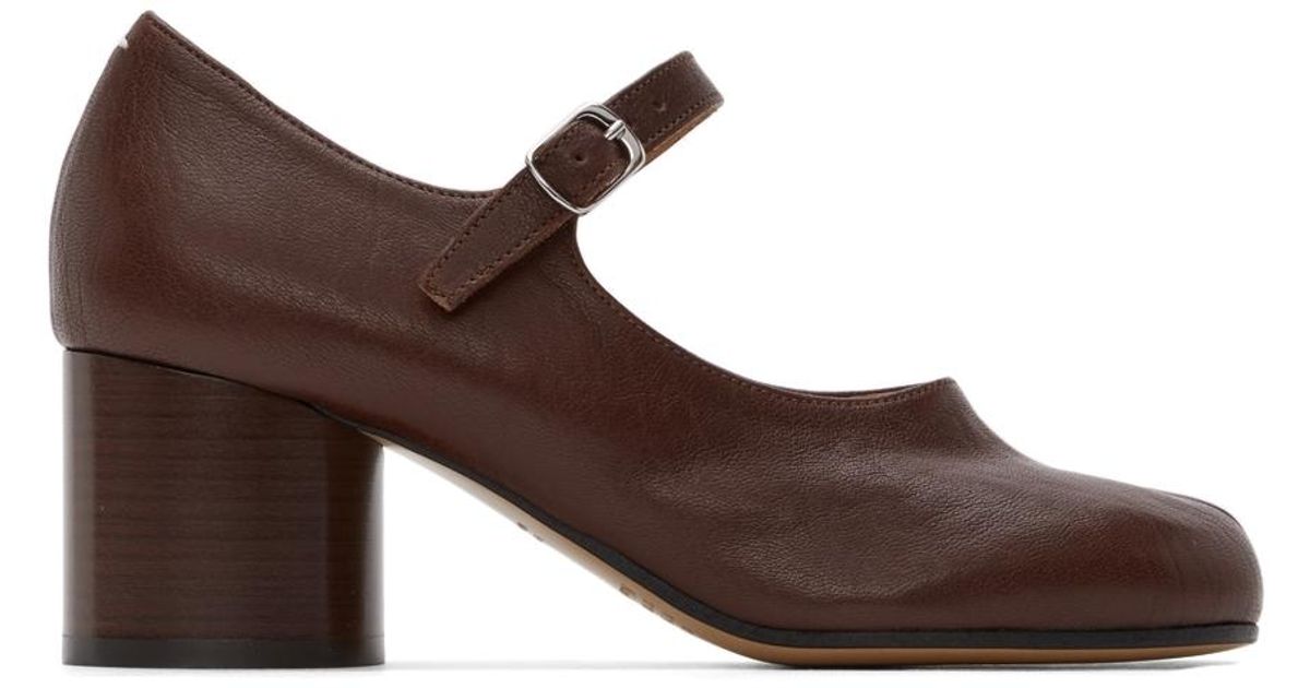 Maison Margiela Brown Tabi Mary-jane Heels | Lyst UK