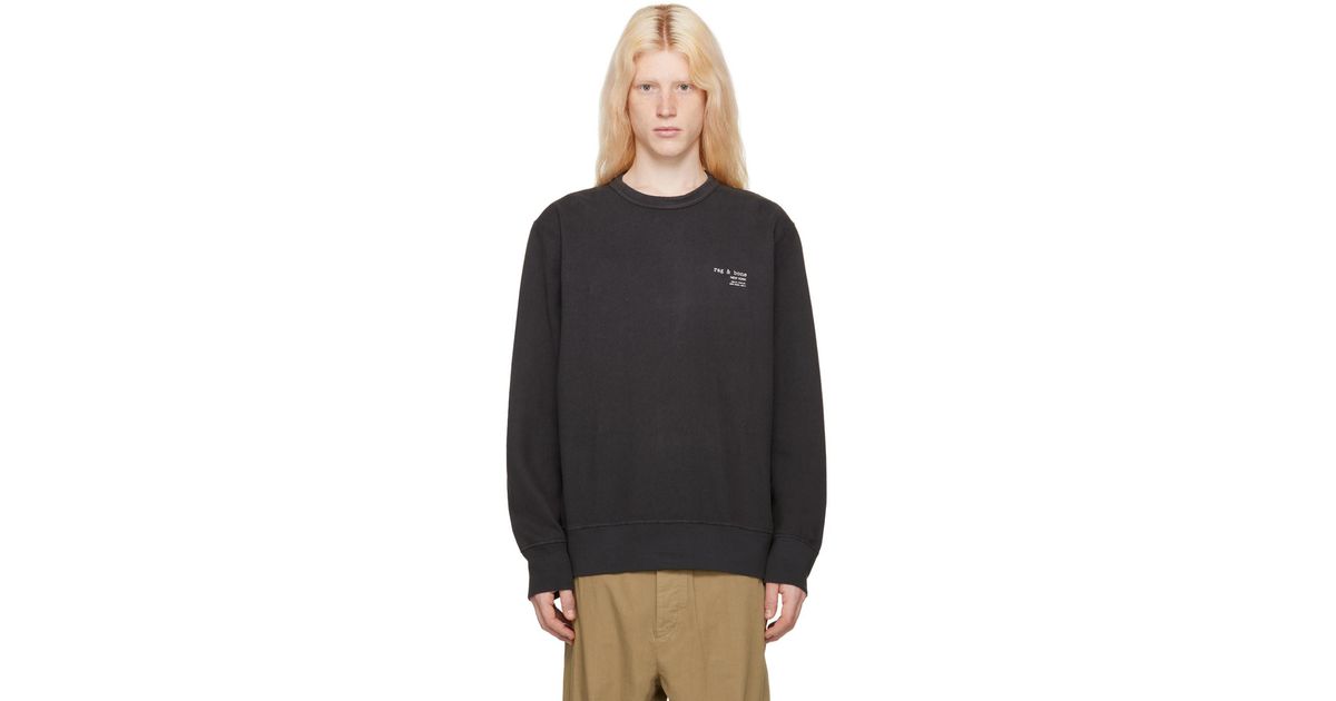 【関税込み】rag & bone ブラック Damon スウェットシャツ メンズ Rag & Bone ブラック Damon スウェットシャツ ブラック