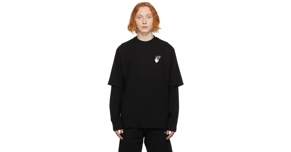 Off-White c/o Virgil Abloh Black Degrade Arrow Double Sleeve T 